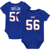 MITCHELL & NESS INFANT MITCHELL & NESS LAWRENCE TAYLOR ROYAL NEW YORK GIANTS MAINLINER RETIRED PLAYER NAME & NUMBER 