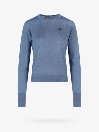 Vivienne Westwood Orb Embroidery Sweater In Blue