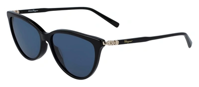 Ferragamo Blue Cat Eye Ladies Sunglasses Sf2870s 001 55