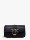 Pinko Leather Mini Love Shoulder Bag In Black