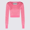 Moschino Monogram-print Cropped Jumper In Fantasia Rosa