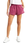 Nike Phoenix Fleece Knit Shorts In Rosewood/ Sail