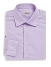 BRIONI Solid Cotton Dress Shirt,0400092905014