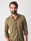 Faherty Knit Seasons Shirt In Pine Olive