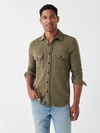 Faherty Legend Sweater Shirt Olive Melange Twill Xxl In Olive Melange Twill