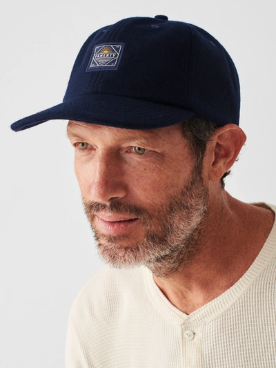 Faherty Wool Baseball Hat In Navy Heather