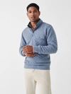 Faherty Epic Quilted Fleece Pullover In Faded Blue Heather