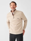 Faherty Brand Epic Quilted Fleece Pullover In Oatmeal Melange