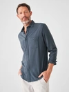 Faherty Knit Seasons Shirt In Dune Navy
