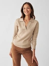 Faherty Jackson Sweater Polo In Oatmeal Heather