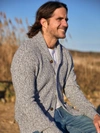 Faherty Shawl-collar Cotton And Cashmere-blend Cardigan In Light Grey Marl