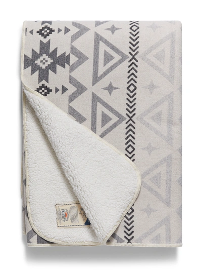 Faherty Doug Good Feather Recycled High Pile Fleece Blanket In Ivory North Star