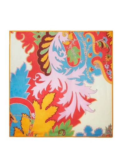 Etro Graphic-print Colour-block Scarf In Multicolour