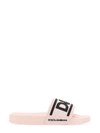 Dolce & Gabbana Logo-print Rubber Slides In Pink