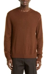 Jil Sander Wool Crewneck Sweater In Brown