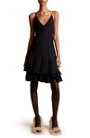 Khaite Teagan Wool-blend Pleated Minidress In Black