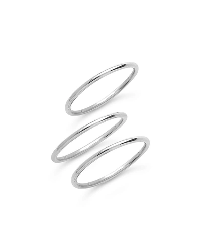 Sterling Forever Sterling Silver Polished Band Set Of 3