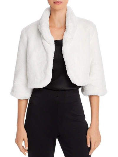 Laundry By Shelli Segal Faux Fur Shrug In White