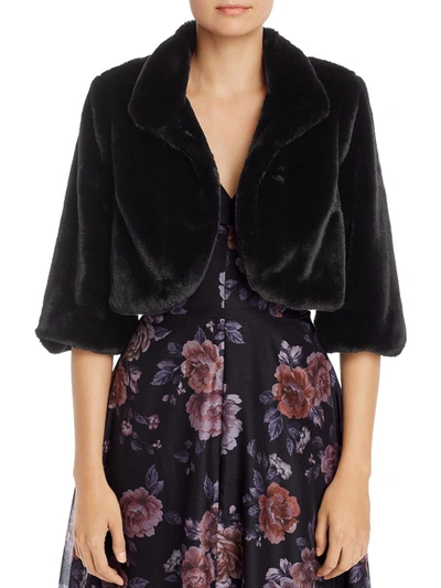 Laundry By Shelli Segal Faux Fur Shrug In Black