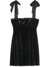 Danielle Bernstein Womens Velvet Short Mini Dress In Black