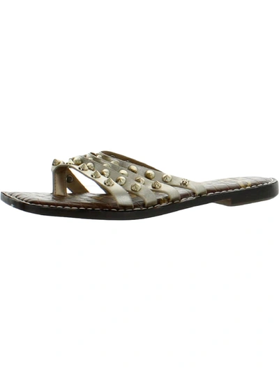 Sam Edelman Eloise Womens Leather Studded Thong Sandals In Multi