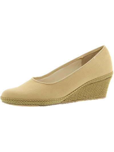 Beacon Newport Womens Canvas Slip On Espadrilles In Beige