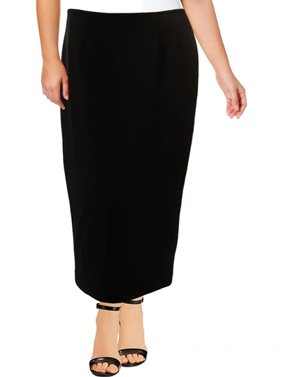 Kasper Womens Office Wear Professional Straight Skirt In Black