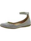 Naturalizer Valentina Womens Faux Leather Ankle Strap Ballet Flats In Pistachio Green