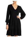 Karen Kane Long Sleeve Tiered Dress In Black