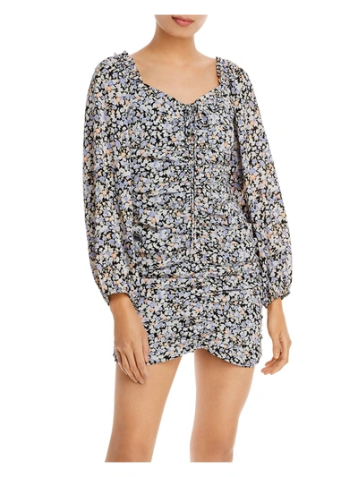 Fore Womens Floral Rouched Mini Dress In Multi