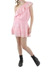 Melissa Odabash Debbie Ruffled One Shoulder Swim Cover-up Dress In Pink