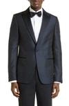Shop Zegna Textured Dinner Jacket In Navy