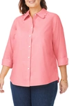 Foxcroft Cici Cotton Non-iron Tunic Shirt In Wild Rose