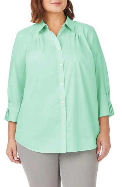 Foxcroft Paulie Button-up Shirt In Sea Mist