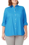 FOXCROFT FOXCROFT COLE ROLL SLEEVE BUTTON-UP SHIRT