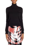 Bottega Veneta Stretch Wool Blend Turtleneck In Black