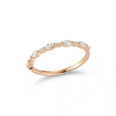 Dana Rebecca Designs Alexa Jordyn Marquise And Round Alternating Ring In Rose Gold