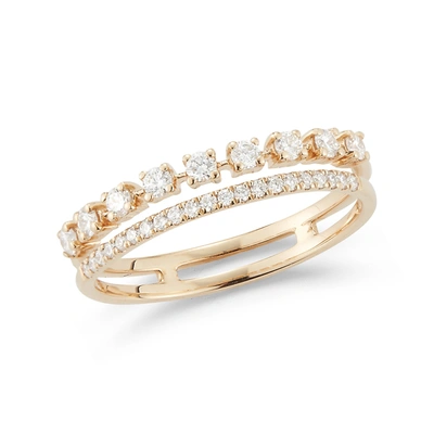 Dana Rebecca Designs 18kt White Gold Ava Bea Diamond Double Row Ring In Yellow Gold