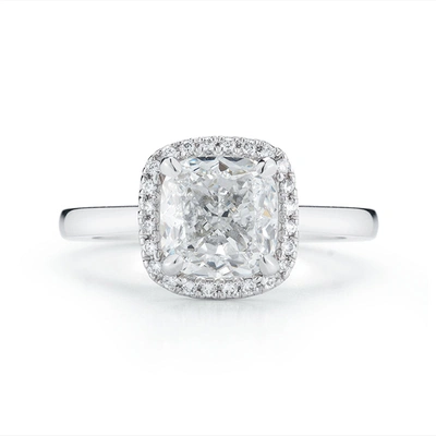 Dana Rebecca Designs Halo Cathedral Engagement Ring With 2.10 Ct. Cushion