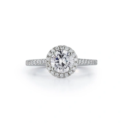 Dana Rebecca Designs Halo Pavé Cathedral Engagement Ring With 1.01 Ct. Round Brilliant