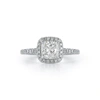 DANA REBECCA DESIGNS HALO PAVÉ CATHEDRAL ENGAGEMENT RING WITH 1.04 CT. CUSHION