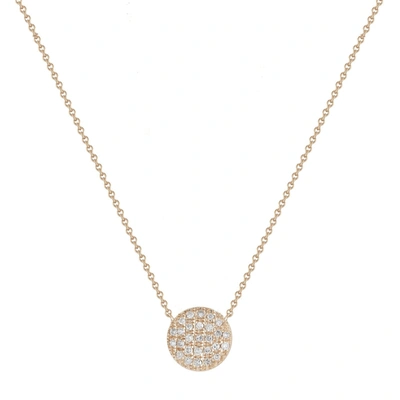 Dana Rebecca Designs Lauren Joy Medium Disc Necklace In Rose Gold