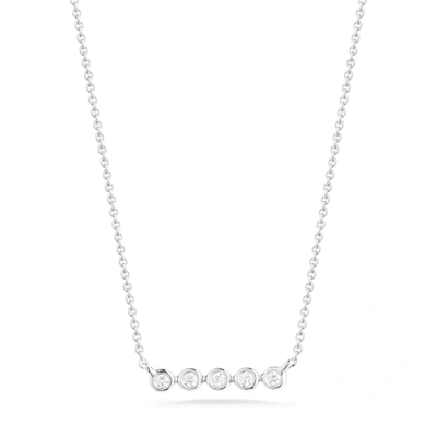 Dana Rebecca Designs Lulu Jack Mini Bezel Bar Necklace In White Gold