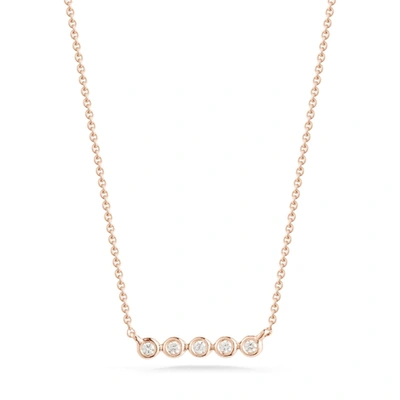 Dana Rebecca Designs Lulu Jack Mini Bezel Bar Necklace In Rose Gold