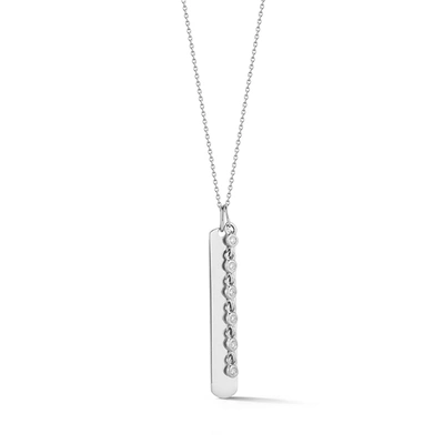 Dana Rebecca Designs Lulu Jack Vertical Bar And Diamond Bezel Link Necklace In White Gold