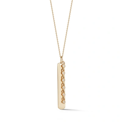 Dana Rebecca Designs Lulu Jack Vertical Bar And Diamond Bezel Link Necklace In Yellow Gold