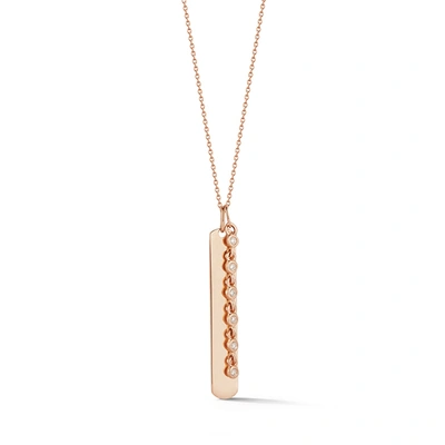 Dana Rebecca Designs Lulu Jack Vertical Bar And Diamond Bezel Link Necklace In Rose Gold