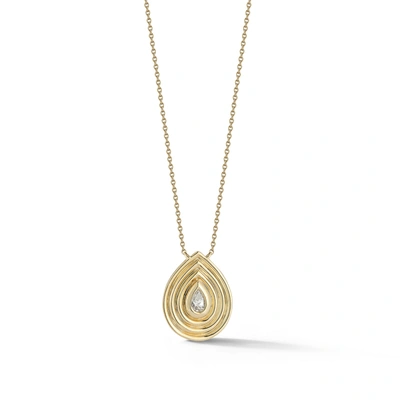 Dana Rebecca Designs Nana Bernice Groove Teardrop Necklace In Yellow Gold