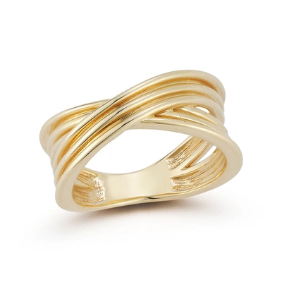 Dana Rebecca Designs Nana Bernice Large Crossover Ring In Yellow Gold