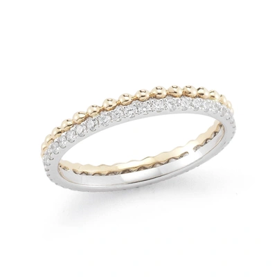 Dana Rebecca Designs Poppy Rae Diamond Pebble Ring In White Gold,yellow Gold